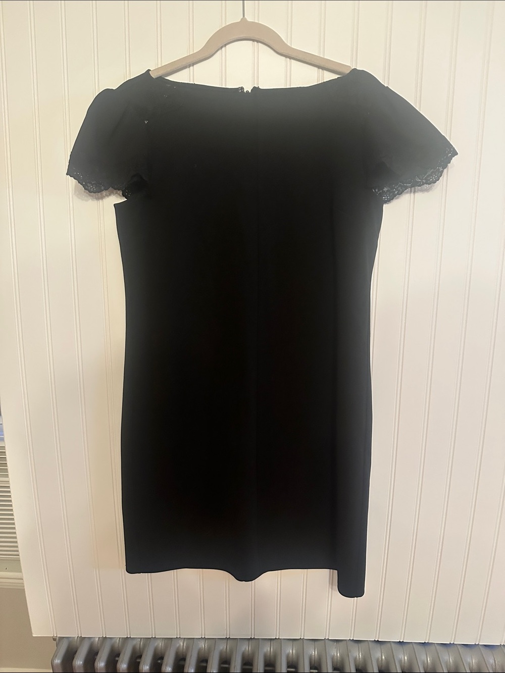 Talbots Black Lace-Trim Mini Dress